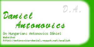 daniel antonovics business card